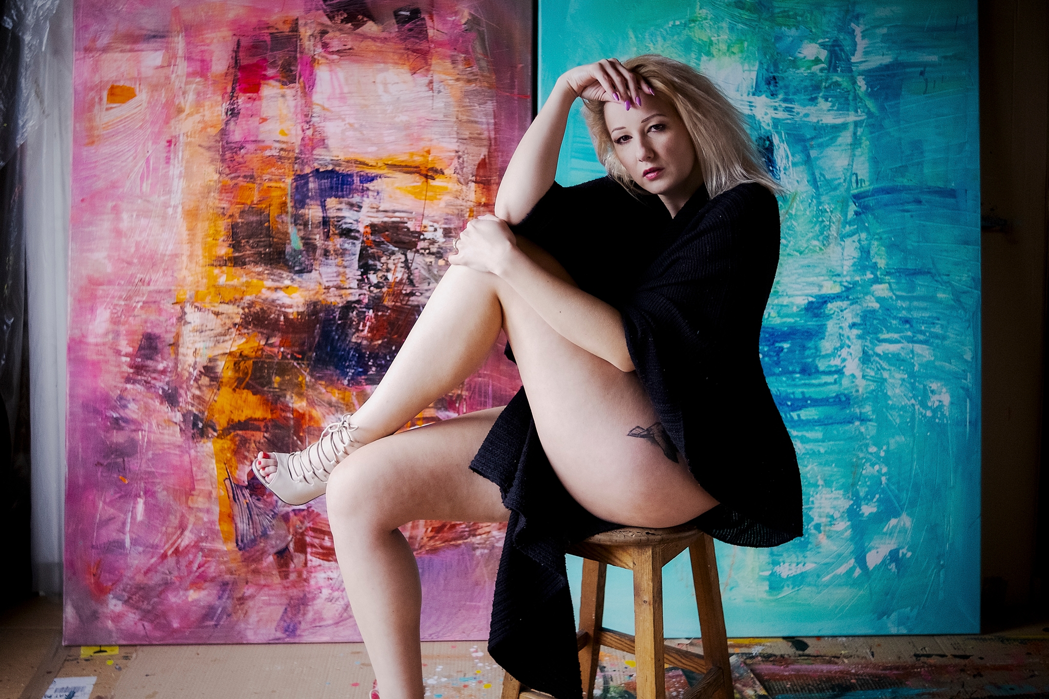 sesja kobieca w domu